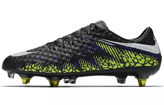 Футбольные бутсы Hypervenom Phelon мужские с низким верхом, черные/зеленые/белые Nike