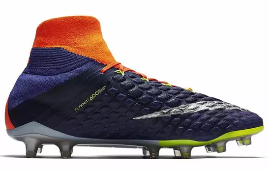 Футбольные бутсы HypervenomX Phantom 3 мужские, среднего размера, оранжевые/синие Nike