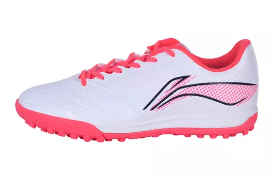 Футбольные бутсы Iron Kids GS Low-top Standard белые/флуоресцентные кристально-красные Lining