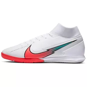Футбольные бутсы Mercurial Superfly 7 мужские среднего размера, белый/оранжевый Nike