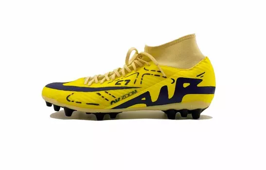 Футбольные бутсы Mercurial Superfly 9 мужские высокие желтые/фиолетовые Nike