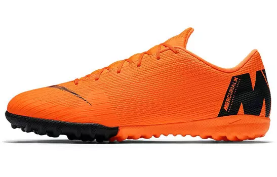 Футбольные бутсы Mercurial Vapor 12 мужские низкие черные/оранжевые Nike