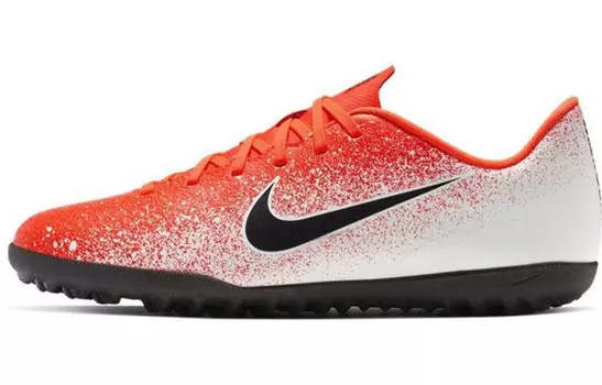 Футбольные бутсы Mercurial Vapor 12 мужские низкие белые/оранжевые Nike