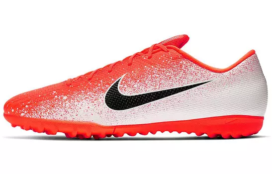 Футбольные бутсы Mercurial Vapor 12 мужские низкие белые/оранжевые Nike