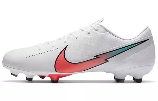 Футбольные бутсы Mercurial Vapor 13 мужские с низким верхом белые/красные/зеленые Nike