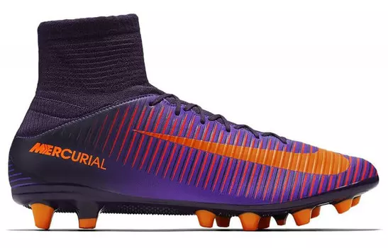 Футбольные бутсы MERCURIAL VELOCE 3 мужские высокие фиолетовые/черные/оранжевые Nike