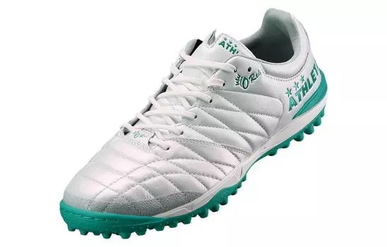 Футбольные бутсы мужские низкие белые/зеленые Athleta