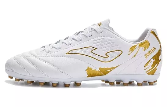 Футбольные бутсы мужские низкие белые/золотые Joma