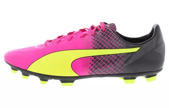 Футбольные бутсы мужские низкие черные/фиолетовые/желтые Puma