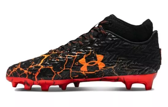 Футбольные бутсы мужские низкие черные/оранжевые Under Armour