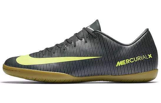 Футбольные бутсы мужские низкие черные/зеленые/коричневые Nike