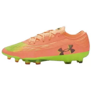 Футбольные бутсы мужские низкие оранжевые/зеленые Under Armour