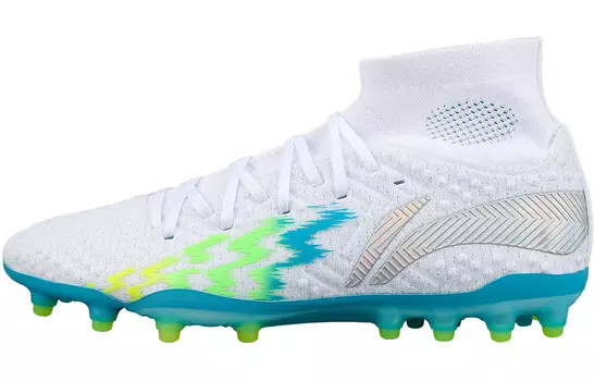 Футбольные бутсы мужские низкие зеленоватые цвет белый Lining