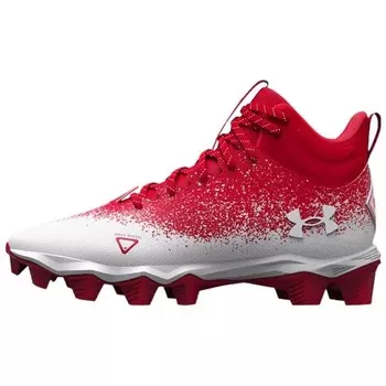 Футбольные бутсы мужские среднего размера красные и белые Under Armour