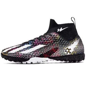 Футбольные бутсы мужские высокие многоцветные Double Star 88, цвет Crushed nails of black silver