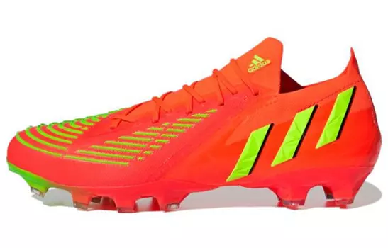 Футбольные бутсы Predator Edge.1 мужские с низким верхом флуоресцентно-красные Adidas