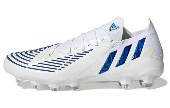 Футбольные бутсы Predator Edge.1 мужские низкие белые/королевские синие Adidas