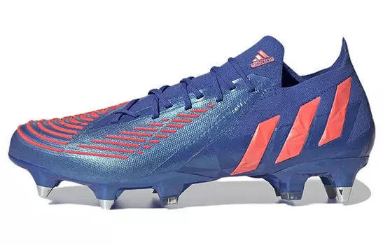 Футбольные бутсы Predator Edge.1 унисекс с низким верхом, синие/красные Adidas