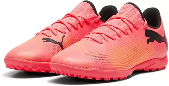 Футбольные бутсы PUMA "FUTURE 7 PLAY TT", цвет Sunset Glow- Puma Black-Sun Stream