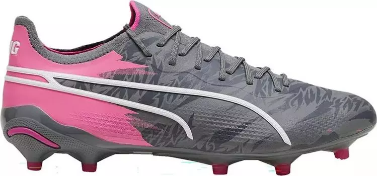 Футбольные бутсы Puma King Ultimate Rush FG/AG, серый/розовый