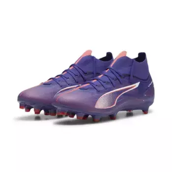 Футбольные бутсы PUMA "ULTRA 5 MATCH+ FG/AG", цвет Lapis Lazuli- Puma White-Sunset Glow