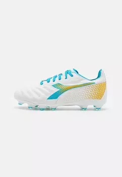 Футбольные бутсы с шипами BRASIL ELITE GR LT Diadora, цвет white/blue fluo/rich gold