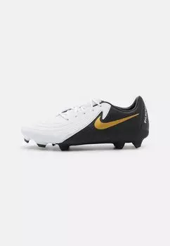 футбольные бутсы с шипами Phantom Gx Ii Academy Fg/Mg Nike, цвет white/black/metallic gold coin