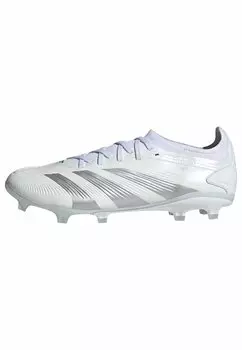 футбольные бутсы с шипами Predator Pro Fg Adidas, цвет cloud white silver metallic cloud white