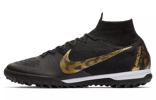 Футбольные бутсы SuperflyX 6 мужские, среднего размера, черные/золотые Nike