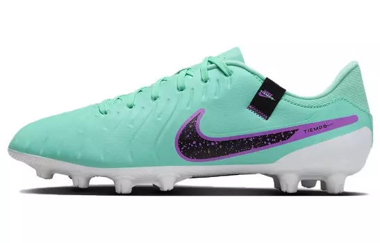 Футбольные бутсы Tiempo Legend 10 мужские с низким верхом фиолетовый/зеленый Nike
