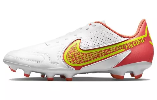 Футбольные бутсы Tiempo Legend 9 унисекс с низким верхом белые/красные/желтые Nike