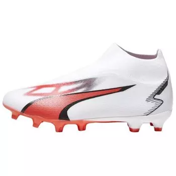 Футбольные бутсы ULTRA MATCH LL FG/AG мужские, среднего размера, белый/красный Puma