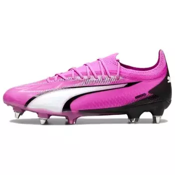 Футбольные бутсы Ultra Ultimate для мужчин с высоким верхом Poison Pink - White - Black Puma