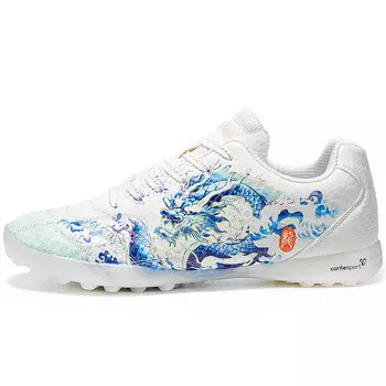 Футбольные бутсы унисекс с низким верхом белого цвета Caritesport, цвет Heaven and Earth Dragon Scales