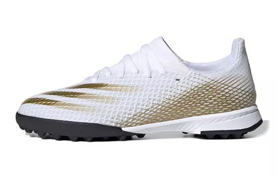 Футбольные бутсы X GHOSTED Kids, низкие, белые/коричневые/черные Adidas
