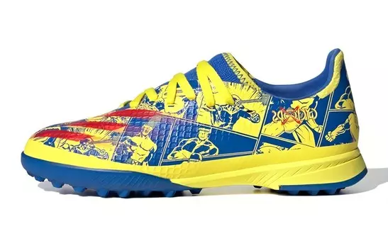 Футбольные бутсы X GHOSTED Kids, низкие, синие/желтые/красные Adidas