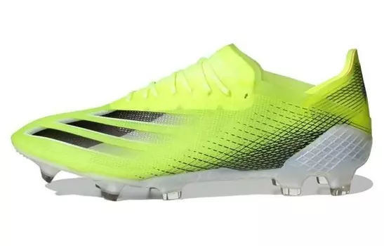 Футбольные бутсы X GHOSTED унисекс с низким верхом неоново-зеленые Adidas