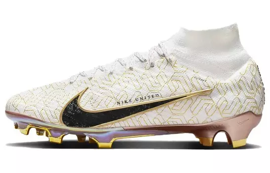 Футбольные бутсы Zoom Mercurial Superfly 9 Elite FG 'United Golden Pack' Nike, белый/черный/золотой