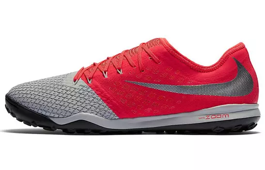 Футбольные бутсы ZOOM PHANTOMX 3 PRO TF мужские низкие серые/красные Nike