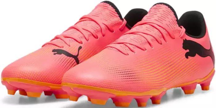 Футбольные кроссовки PUMA "FUTURE 7 PLAY FG/AG", цвет Sunset Glow- Puma Black-Sun Stream