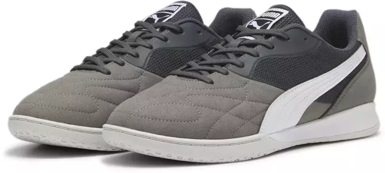 Футбольные кроссовки PUMA "KING TOP IT", цвет Shadow Gray- Puma White-Glacial Gray