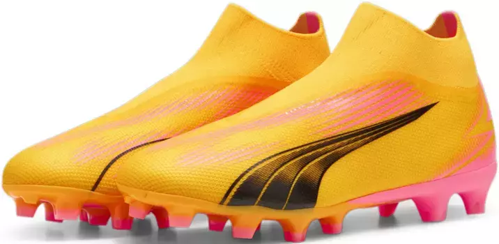 Футбольные кроссовки PUMA "ULTRA MATCH+ LL FG/AG", цвет Sun Stream- Puma Black-Sunset Glow