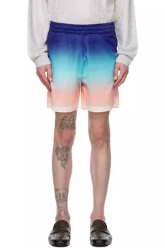 Футбольные шорты с градиентом синего и розового цвета Casablanca