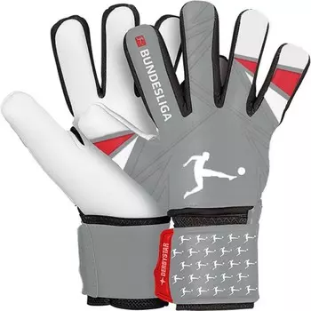 Футбольные вратарские женские/мужские перчатки Derbystar Goalie V22 Bundesliga, серый/красный
