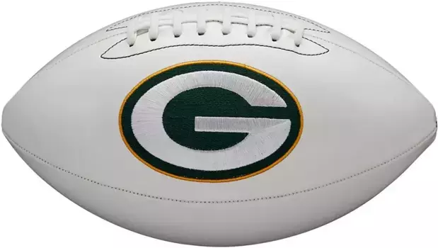 Футбольный мяч Wilson Green Bay Packers Autograph, официальный размер 11 дюймов