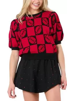 Футбольный свитер с 3D-вышивкой в красном цвете Peach Love