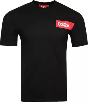 Футболка 032C Taped Tee 'Black', черный