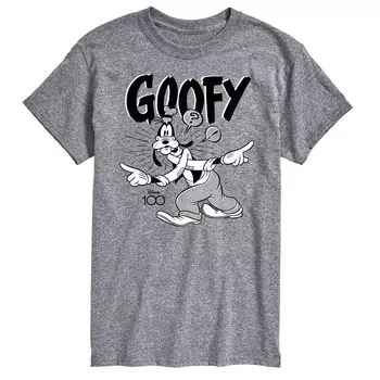 Футболка 100 Big & Tall Goofy Halftone с графическим рисунком Disney, серый