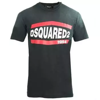 Футболка 1964 года с эффектом потертости Dsquared2, черный