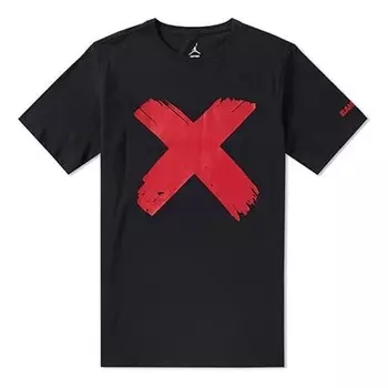 Футболка 1 запрещенные красные с коротким рукавом Air Jordan, черный